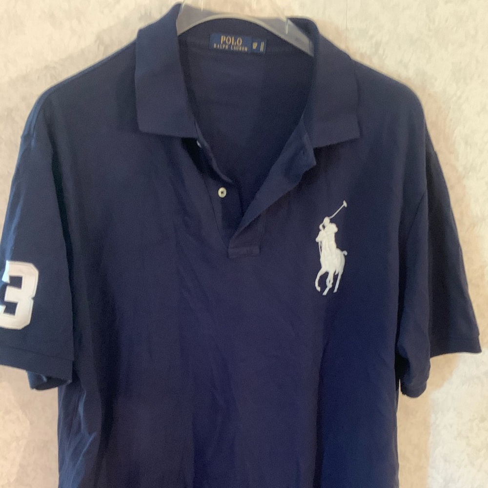 Navy blue polo shirt
